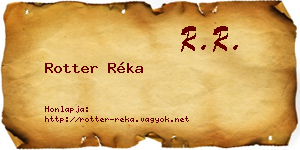 Rotter Réka névjegykártya